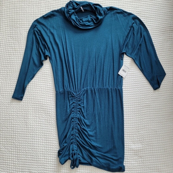 SALE Free People Sundown Cowl Neck Dress Teal - Picture 5 of 8